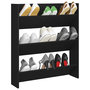 Voir la diapositive 3 : VIDAXL Armoire a chaussures murale noir 80x18x90 cm bois d'ingenierie