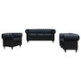 Voir la diapositive 4 : Habitat et Jardin Canapé fixe Chesterfield  Aliza  - 208 x 82 x 70 cm - 3 places - Noir