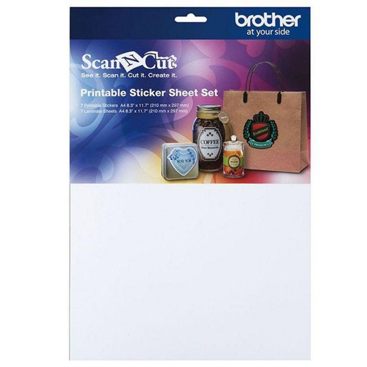 Brother 14 feuilles autocollantes imprimables et laminées pour ScanNCut