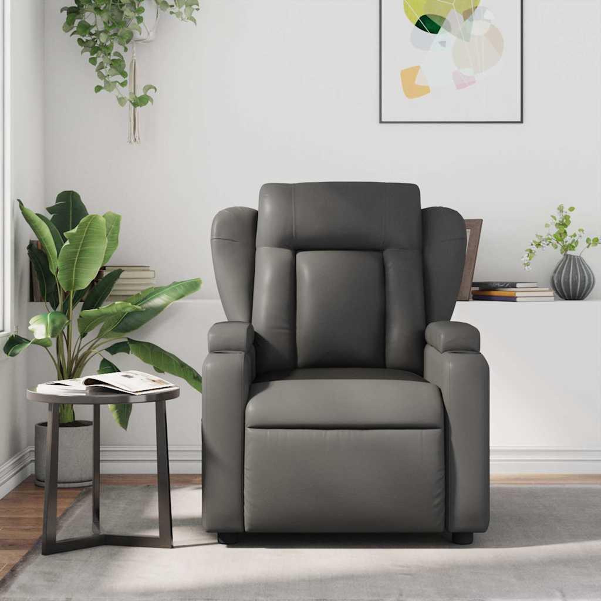 Voir la diapositive 3 : VIDAXL Fauteuil de massage inclinable Gris Similicuir