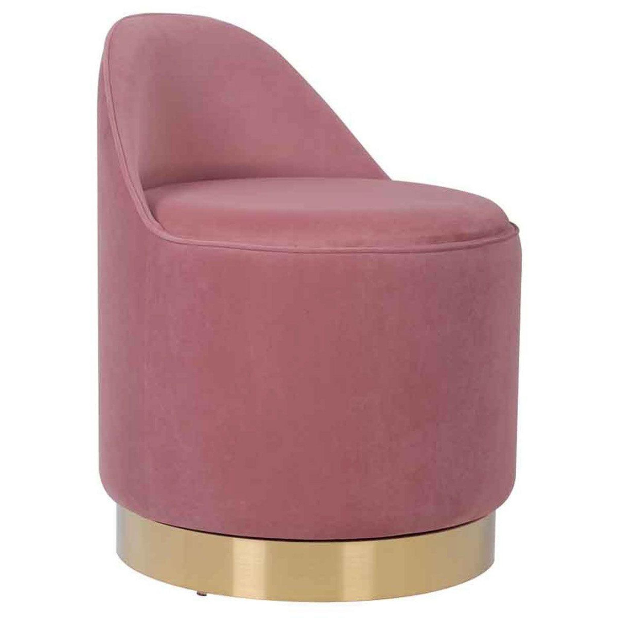 Paris Prix Tabouret pivotant en velours  viktor  68cm rose