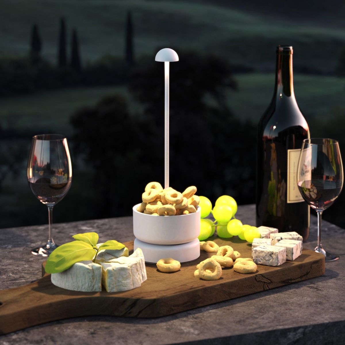 Lumisky Lampe de table BASKET WHITE Blanc Aluminium Hauteur 31cm