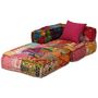 Voir la diapositive 4 : VIDAXL Pouf modulaire a 4 places Patchwork Tissu