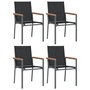 Voir la diapositive 2 : VIDAXL Chaises de jardin lot de 4 noir 55x61,5x90cm textilene et acier