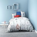 Les Ateliers du Linge Parure housse de couette ryad. Coloris disponibles : Blanc