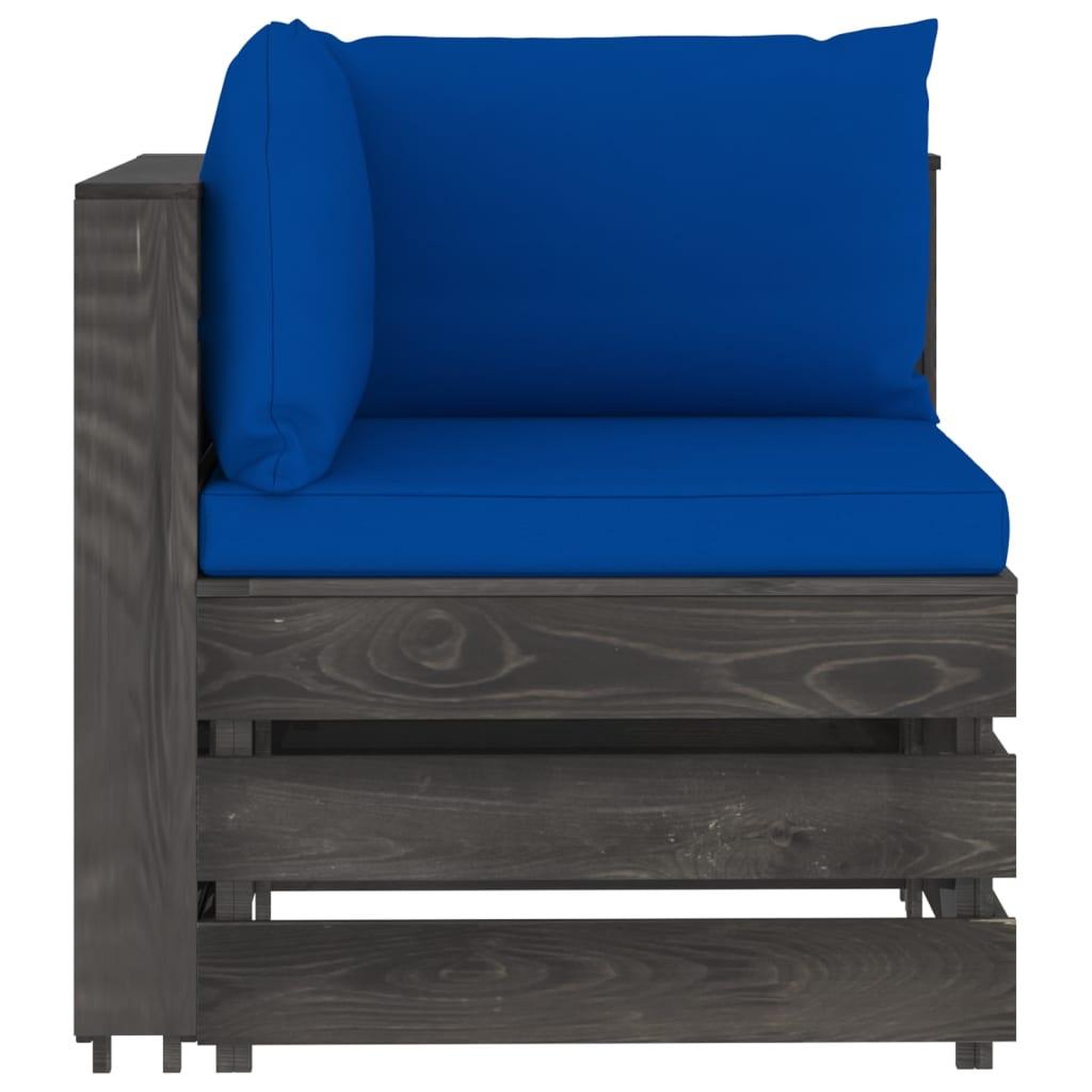 Voir la diapositive 4 : VIDAXL Salon de jardin 7 pcs avec coussins Bois impregne de gris
