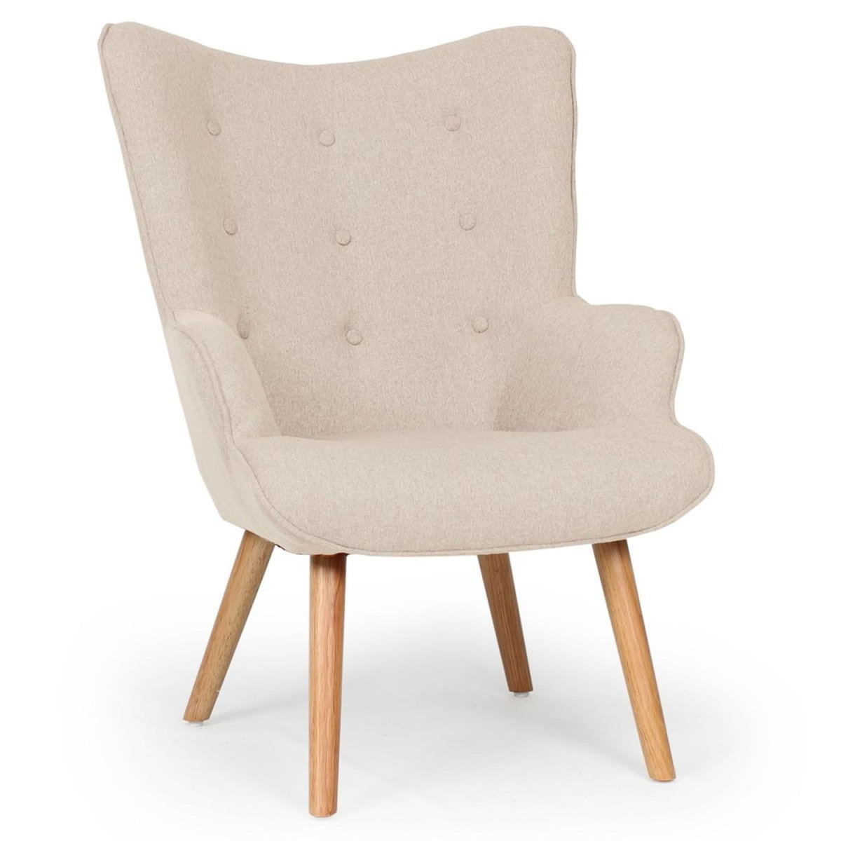Paris Prix Fauteuil & Pouf Scandinave  Orle  98cm Beige