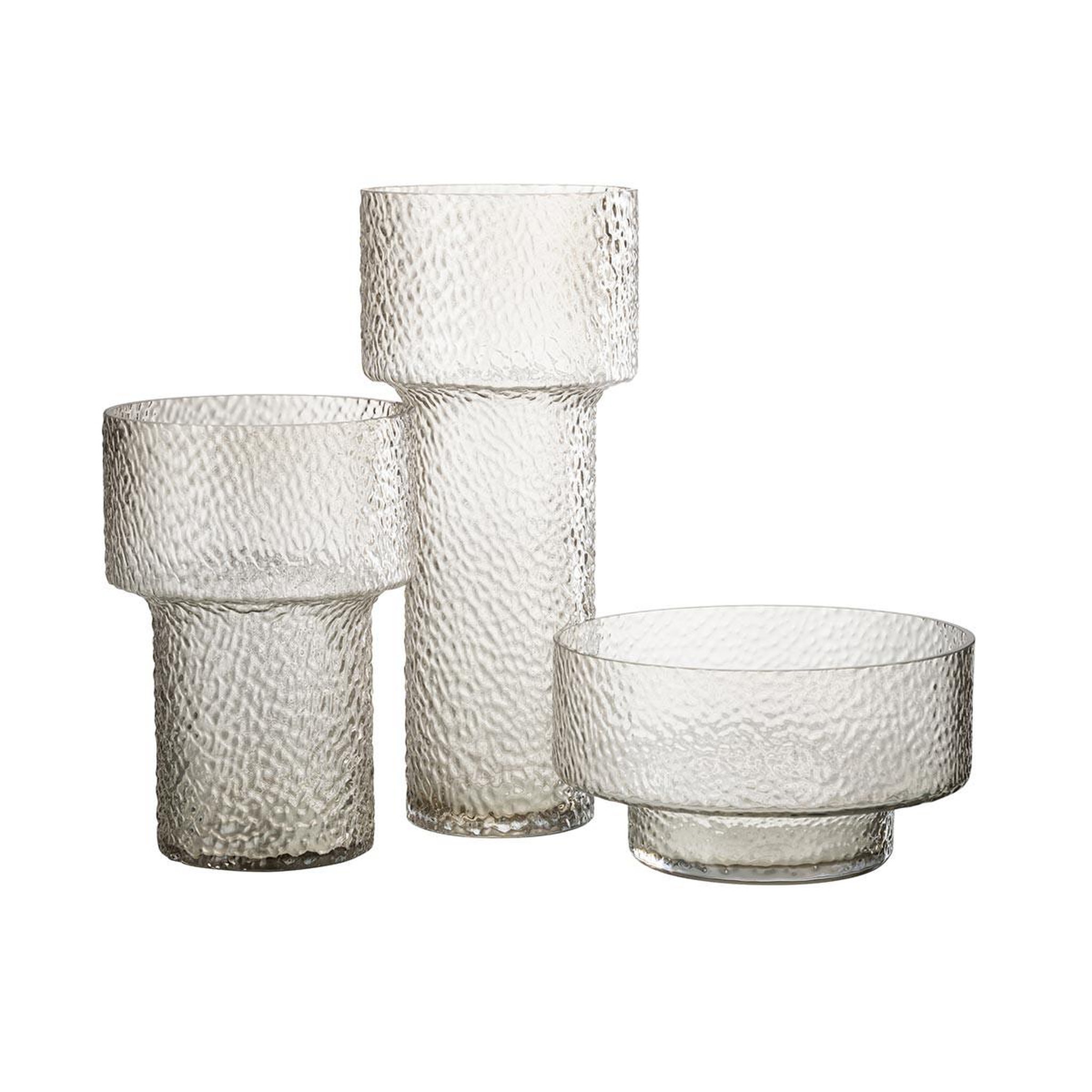 Voir la diapositive 3 : J-LINE Vase design en verre  betty  45cm transparent