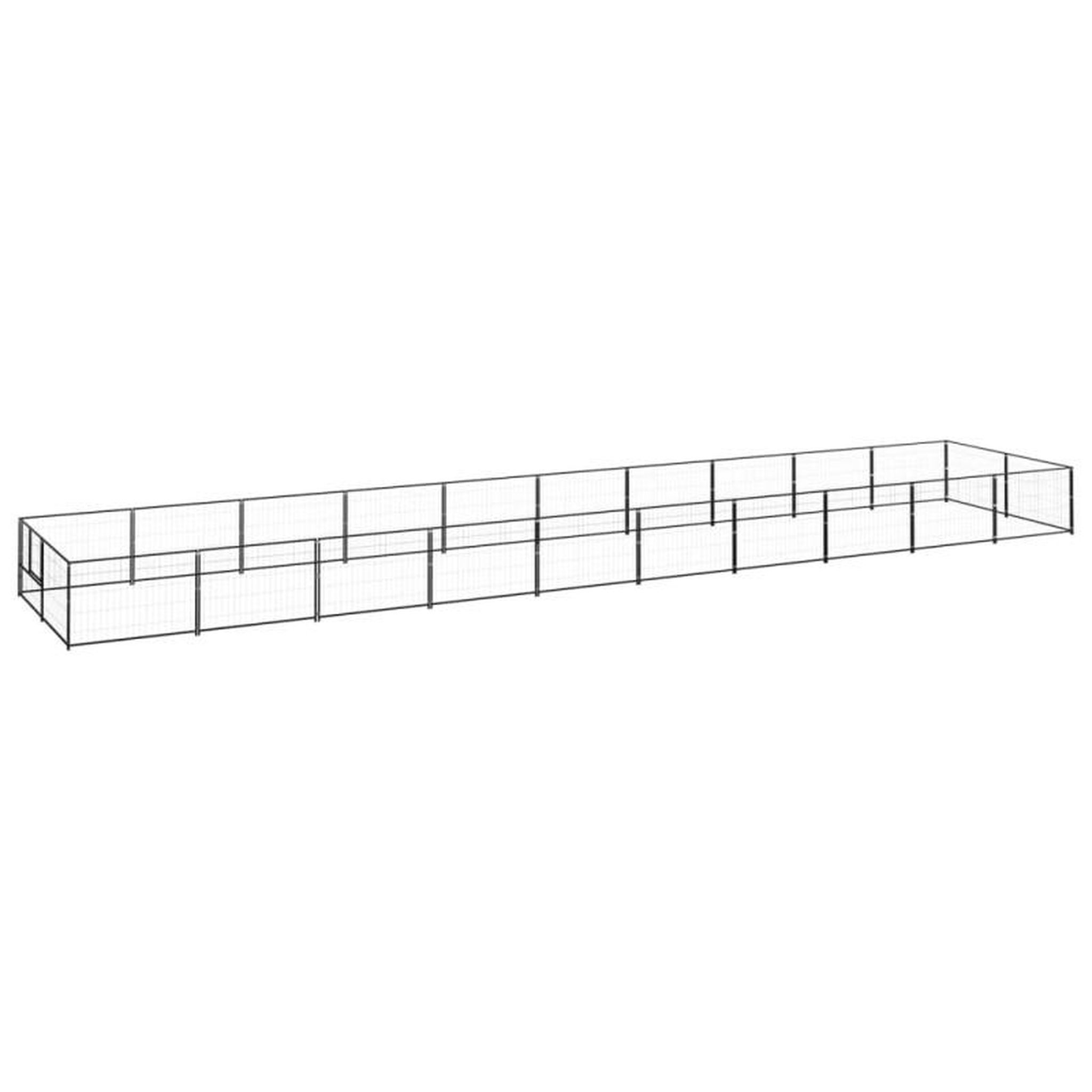 VIDAXL Chenil Noir 20 m² Acier
