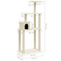 Voir la diapositive 6 : VIDAXL Arbre a chat avec griffoirs en sisal Creme 147 cm
