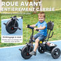 Voir la diapositive 5 : HOMCOM Tricycle enfant pare-soleil pliable canne amovible benne rangement acier bleu à pois noir
