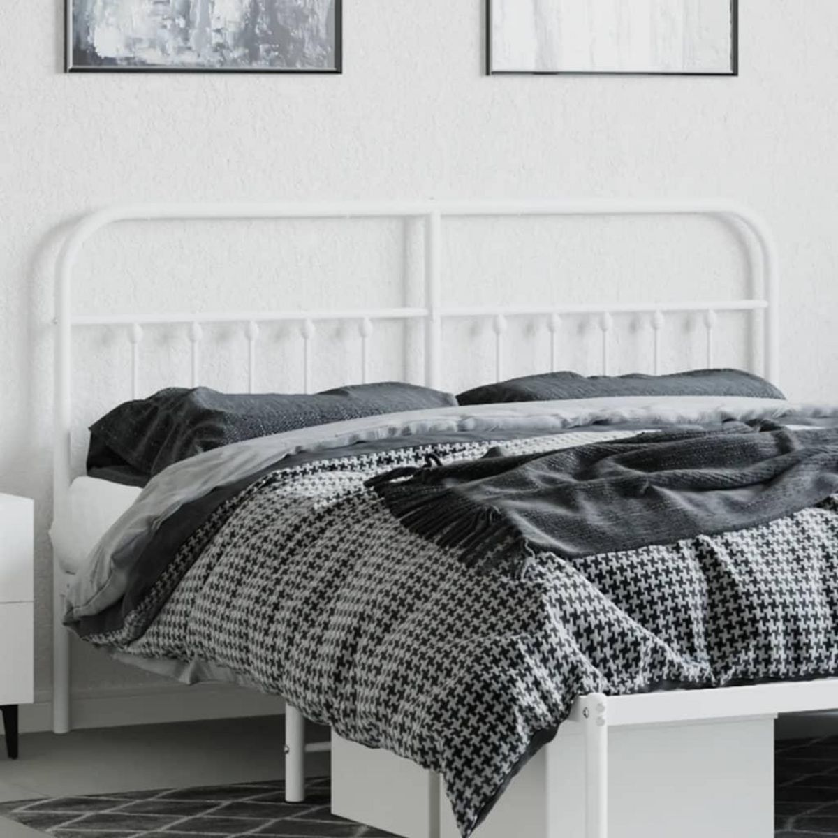VIDAXL Tete de lit metal blanc 180 cm