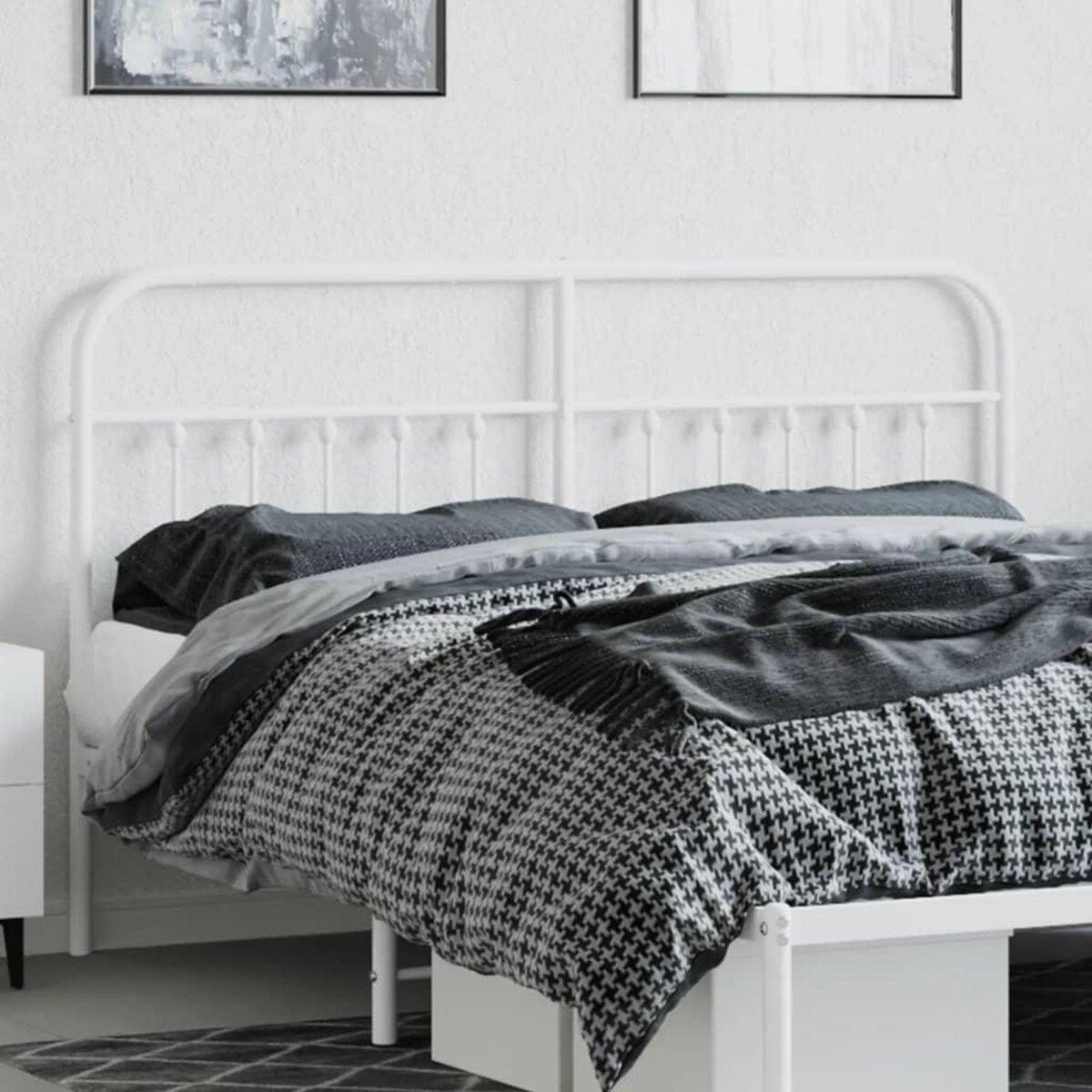 VIDAXL Tete de lit metal blanc 180 cm