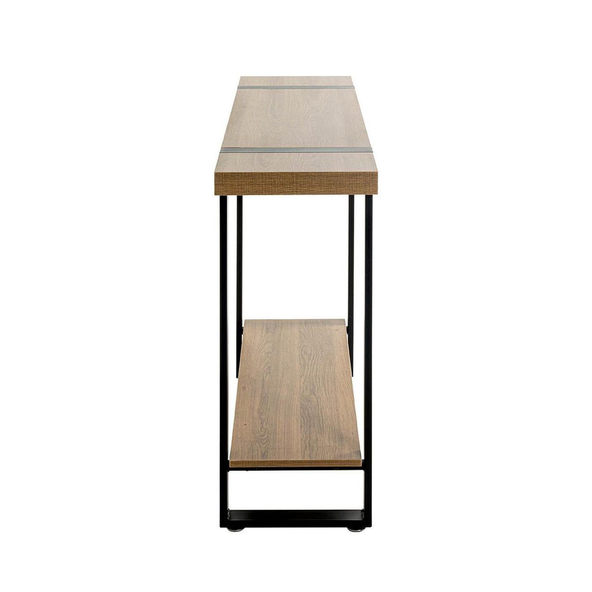 Voir la diapositive 2 : Paris Prix Console design  miranda  120cm chêne foncé & noir