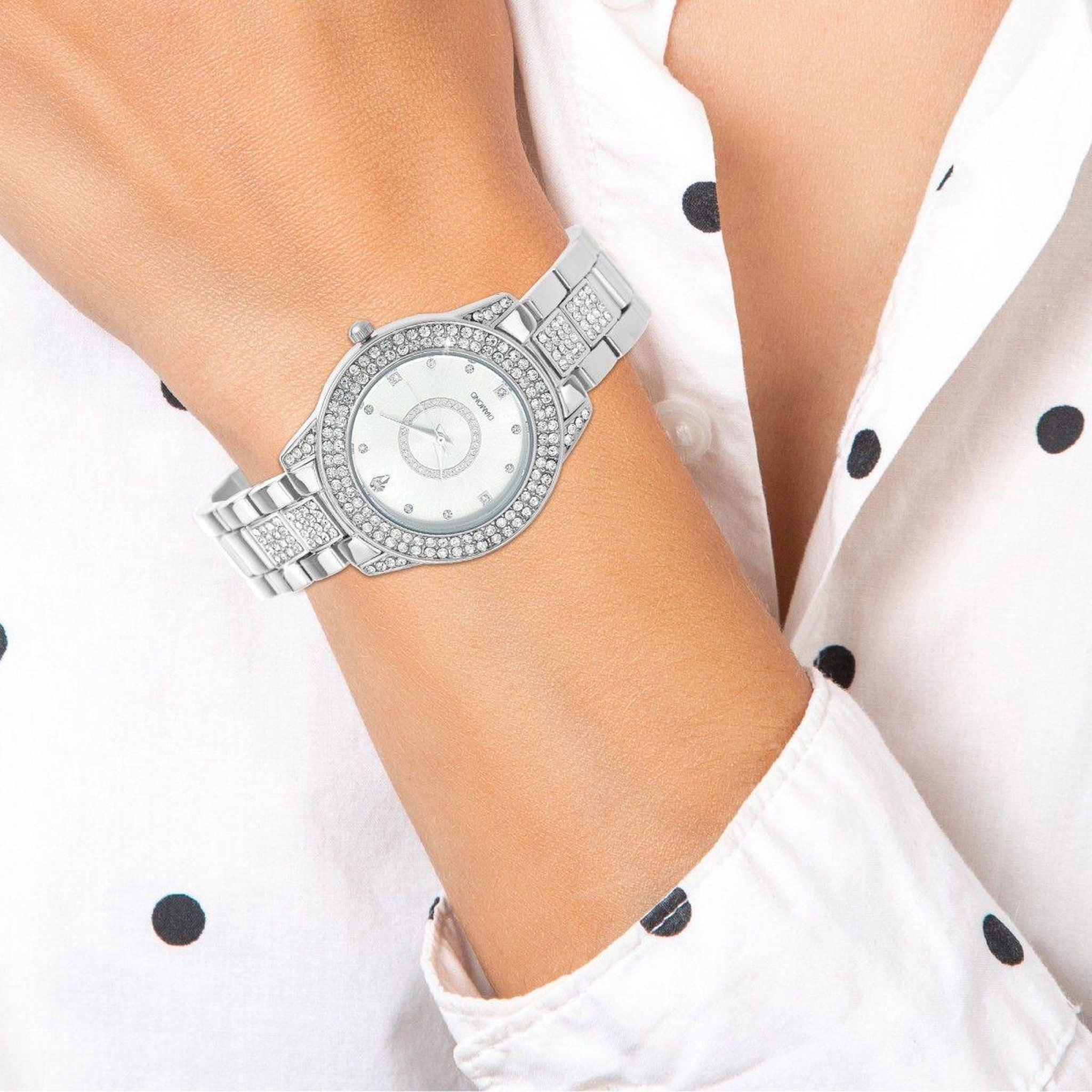 Voir la diapositive 2 : SC CRYSTAL Montre Enora élégante SC Crystal ornée d'un véritable diamant