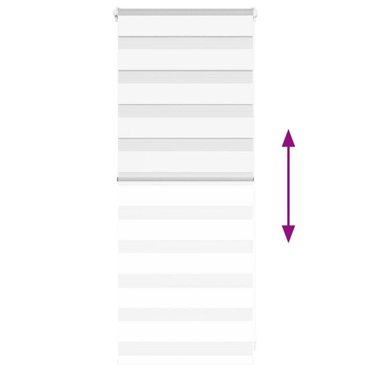 VIDAXL Store zebre blanc 55x100 cm largeur du tissu 50,9 cm polyester