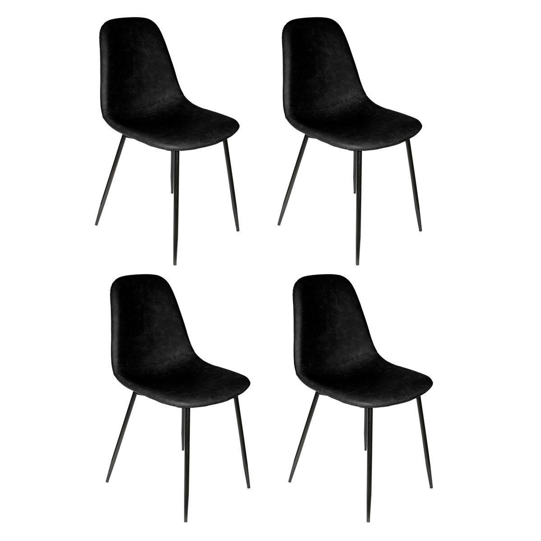 The Home Deco Factory Lot de 4 chaises design  amber  86cm noir