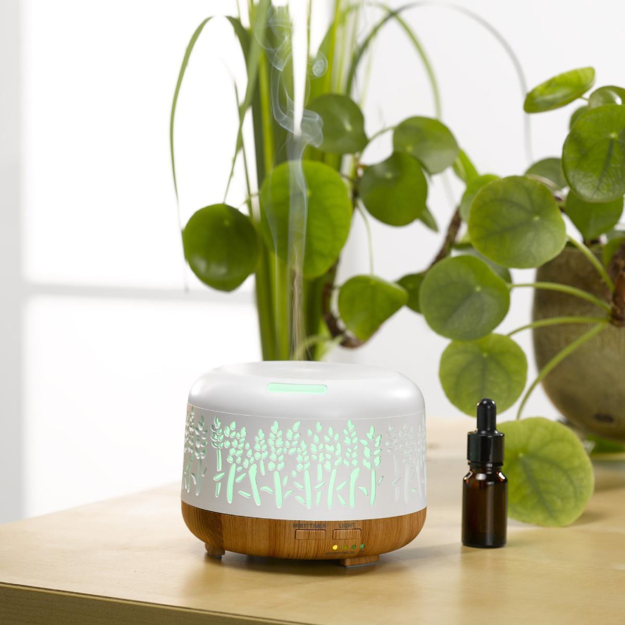 Voir la diapositive 3 : HOMEA Diffuseur de parfum led  nature  300ml blanc