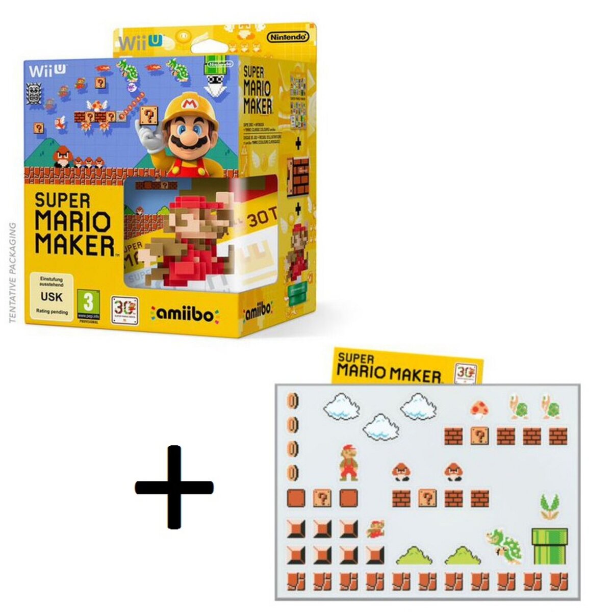 Super Mario Maker + Amiibo + artbook + Planche de magnet Super Mario Maker