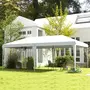 OUTSUNNY Tonnelle barnum de jardin pop-up pliant 5,85L x 2,95l x 2,7H m sac inclus acier époxy oxford haute densité blanc
