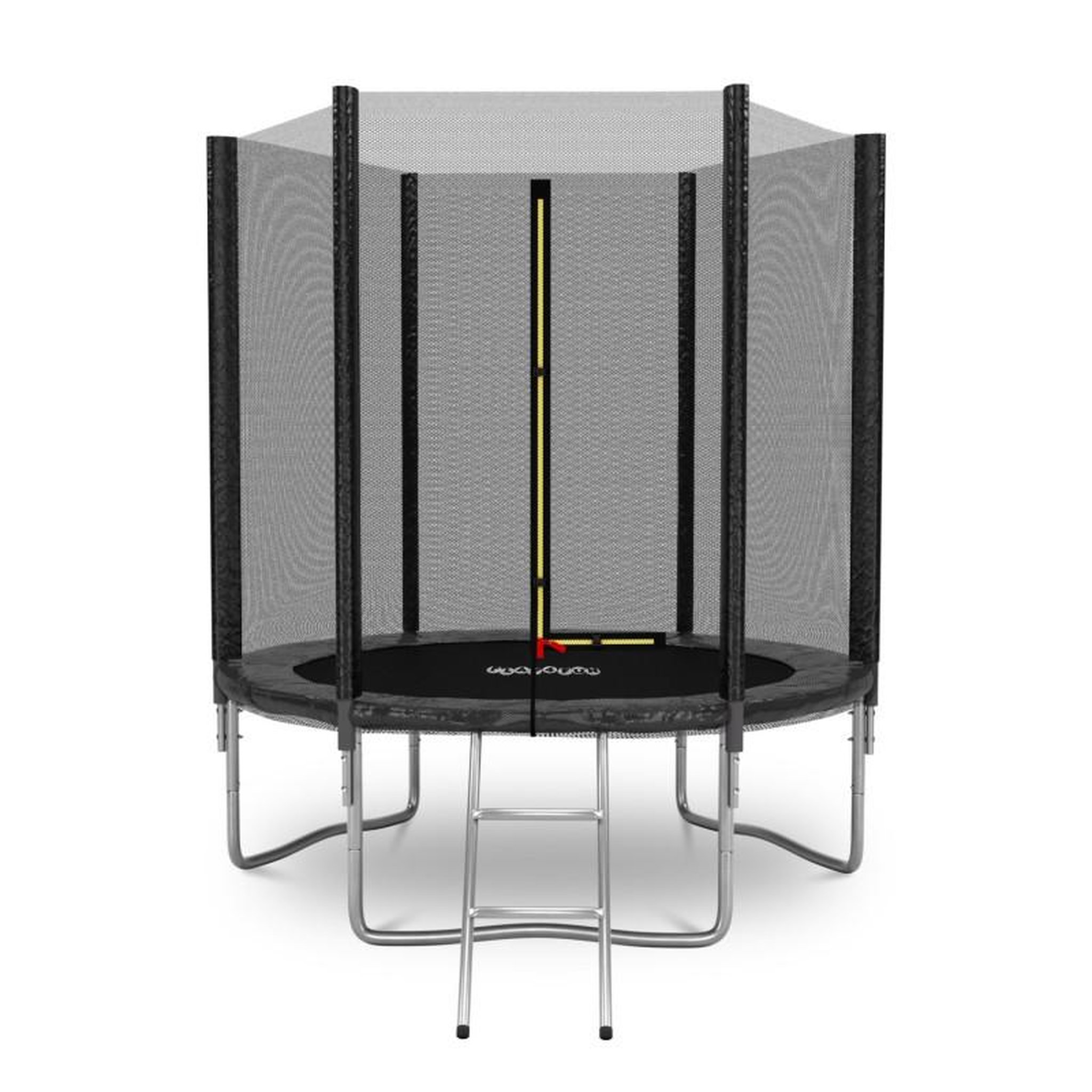 Voir la diapositive 5 : PLAY4FUN Trampoline de Jardin Deluxe 6FT ø185cm Noir - avec Filet de sécurité, Tapis de saut, Coussin de protection, Echelle