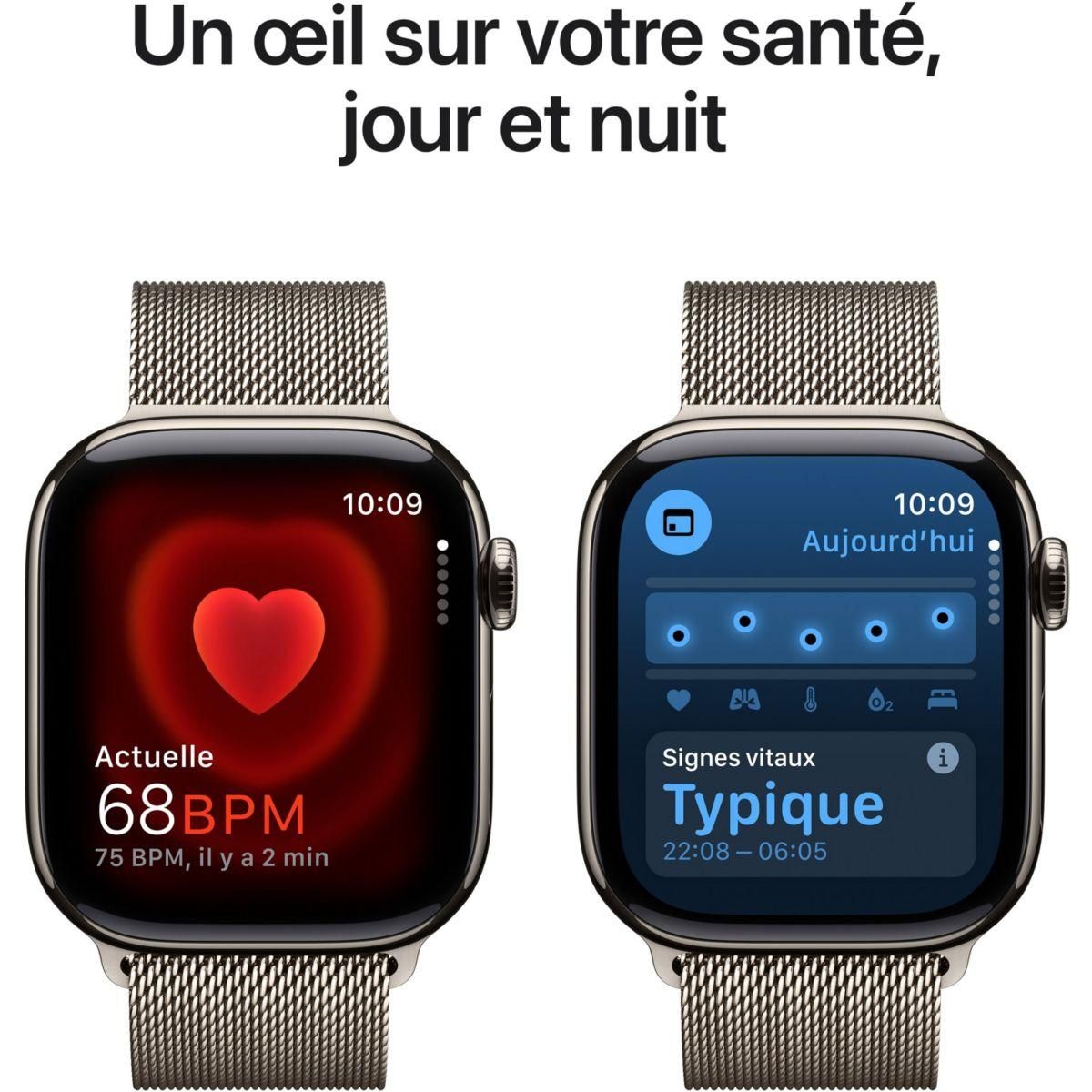 APPLE Montre connectée Serie 10 42mm Titane Naturel Loop Cell