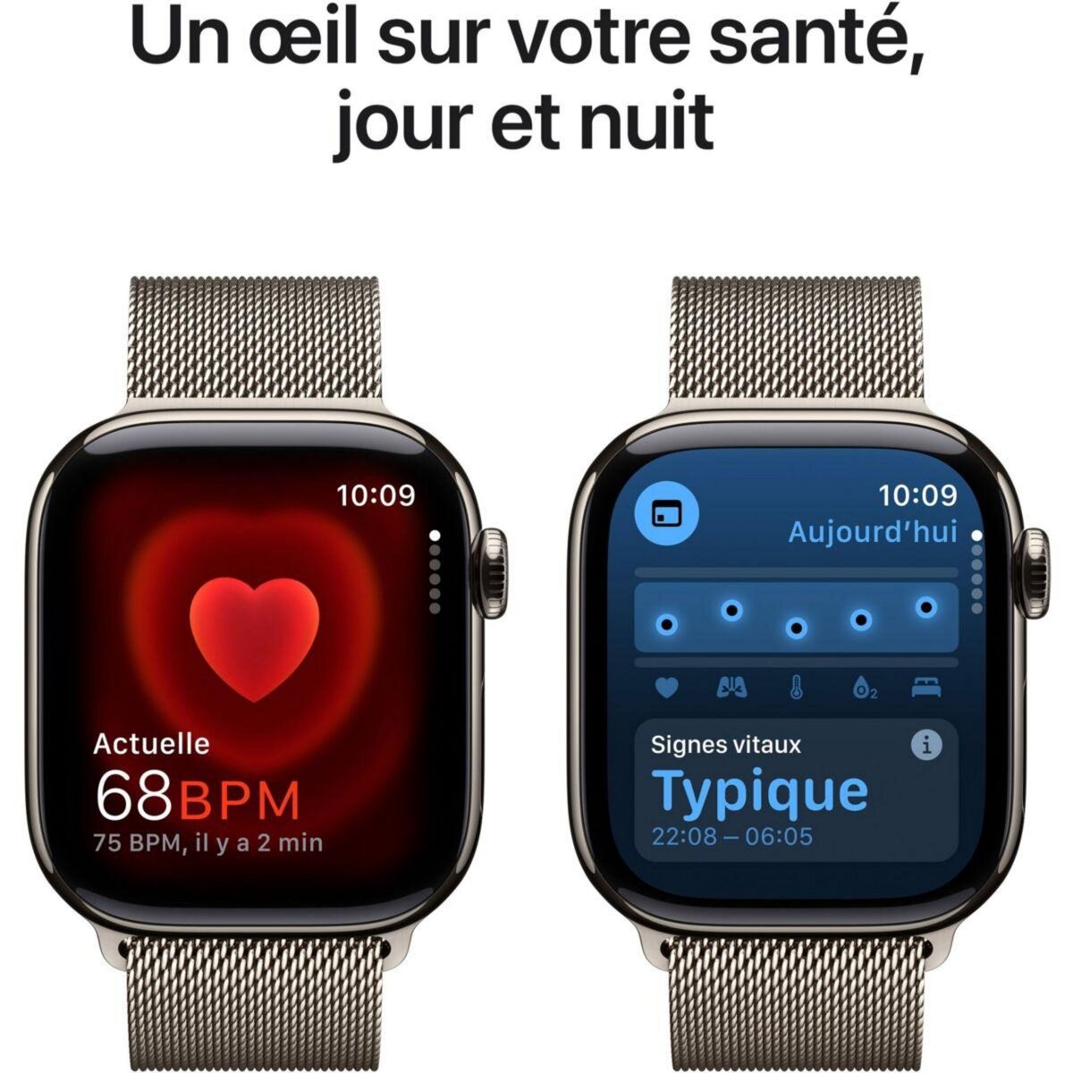 APPLE Montre connectée Serie 10 42mm Titane Naturel Loop Cell
