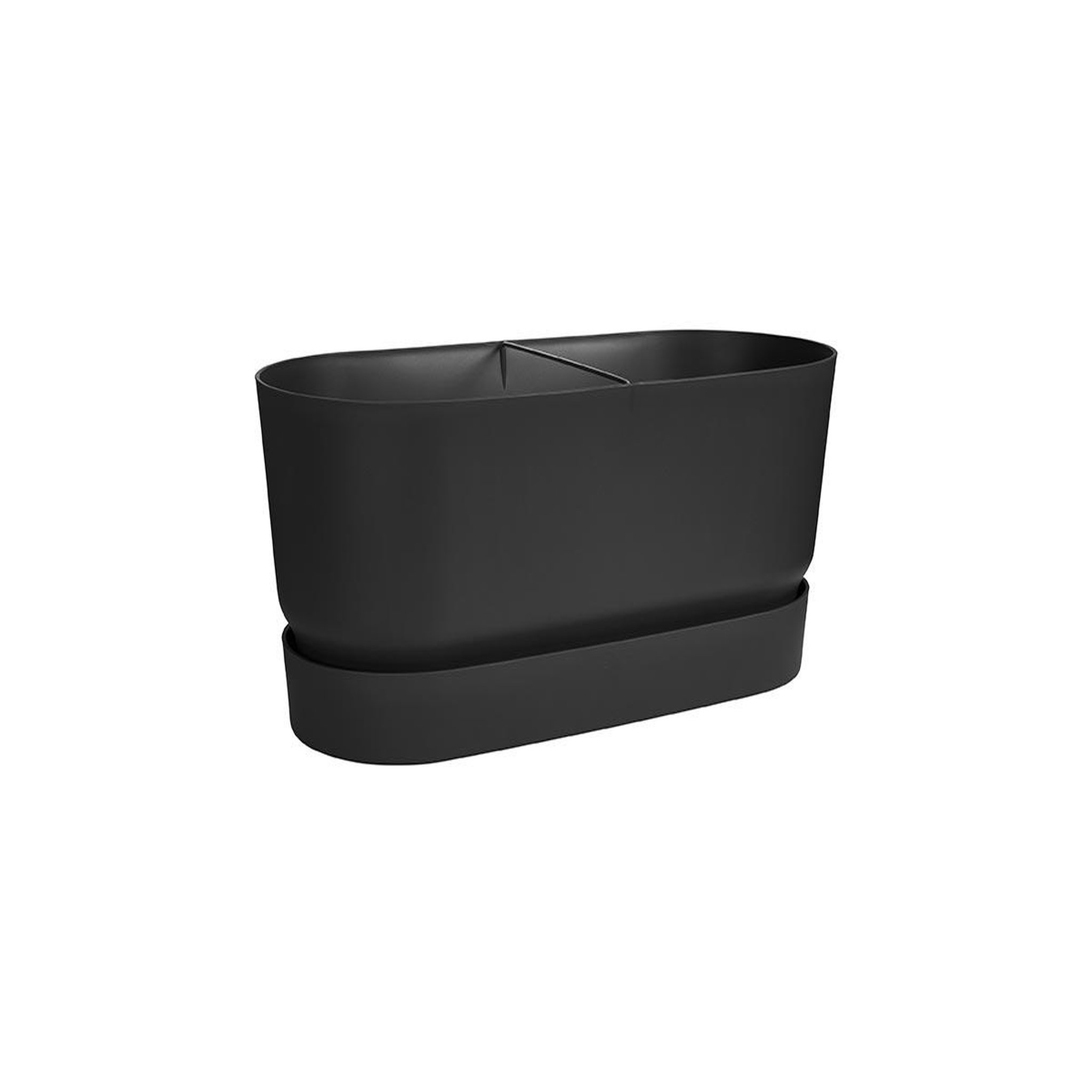 Voir la diapositive 2 : ELHO Jardinière Greenville Terrasse 60 x 26 x 24,4 cm avec roulettes - Noir - Elho