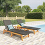 Voir la diapositive 1 : VIDAXL Chaises longues lot de 2 noir/marron resine tressee/bois acacia