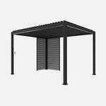 SWEEEK Pergola bioclimatique aluminium 4x3m + 1 persienne 100cm + 1 persienne 130cm Triomphe. Coloris disponibles : Blanc, Beige, Gris