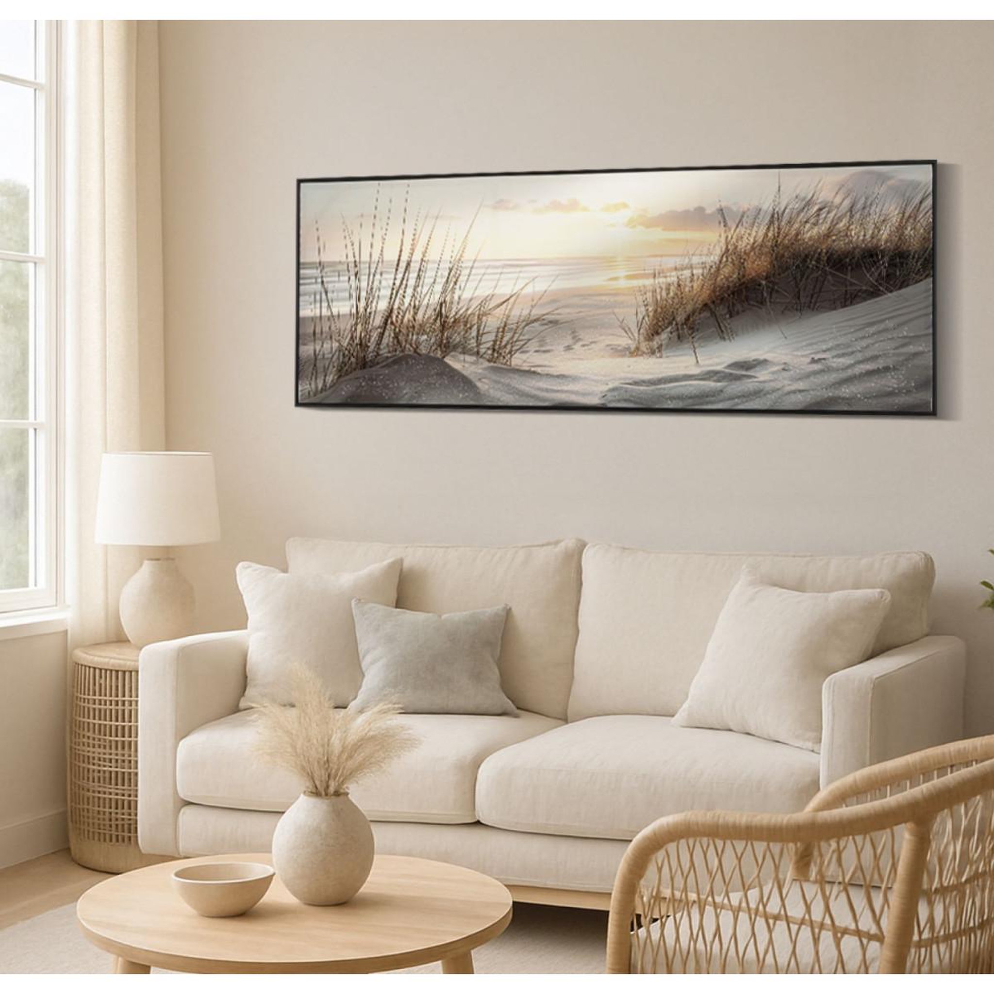 Voir la diapositive 6 : Paris Prix Tableau imprimé  beach i  152x52cm multicolore