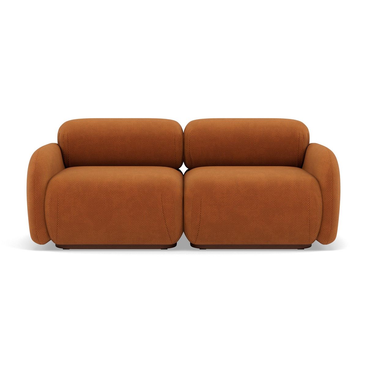 LISA DESIGN Penelope - canapé droit modulable 2 places en velours texturé