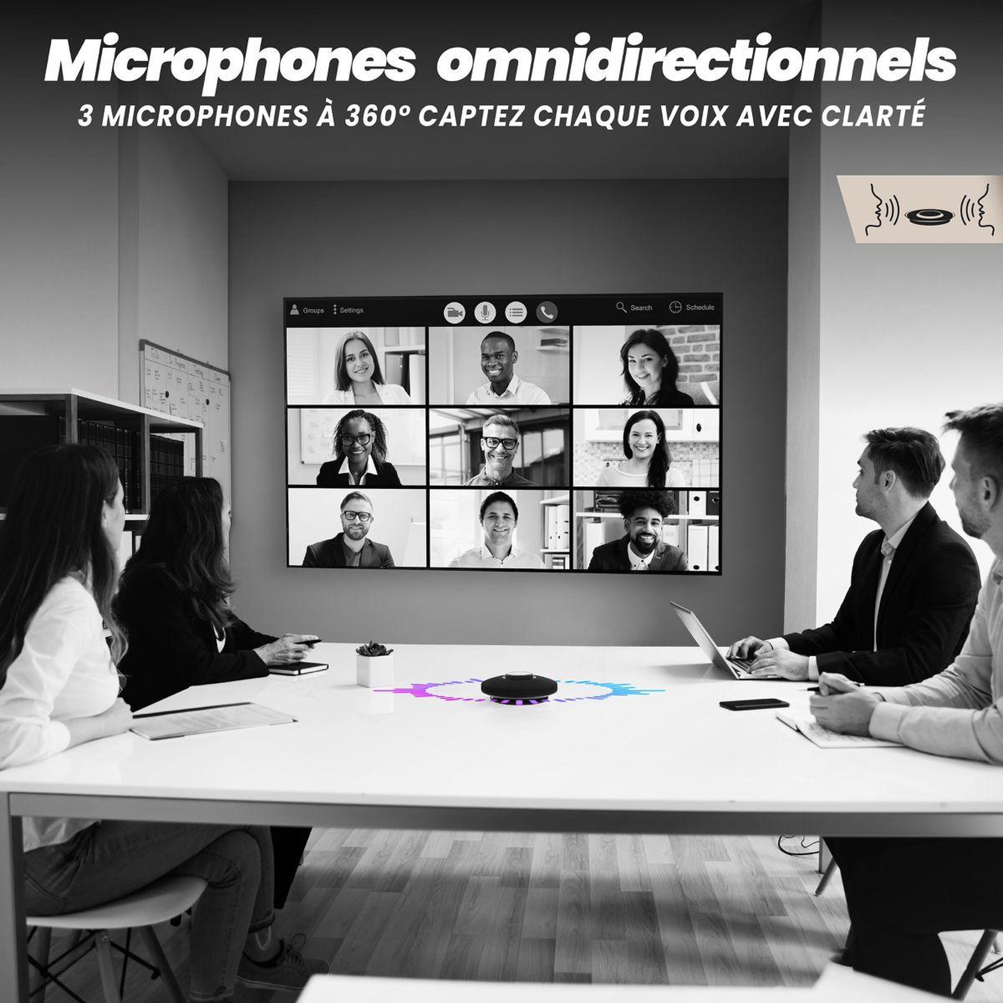 Voir la diapositive 4 : TNB Haut parleur conférence speaker-phone