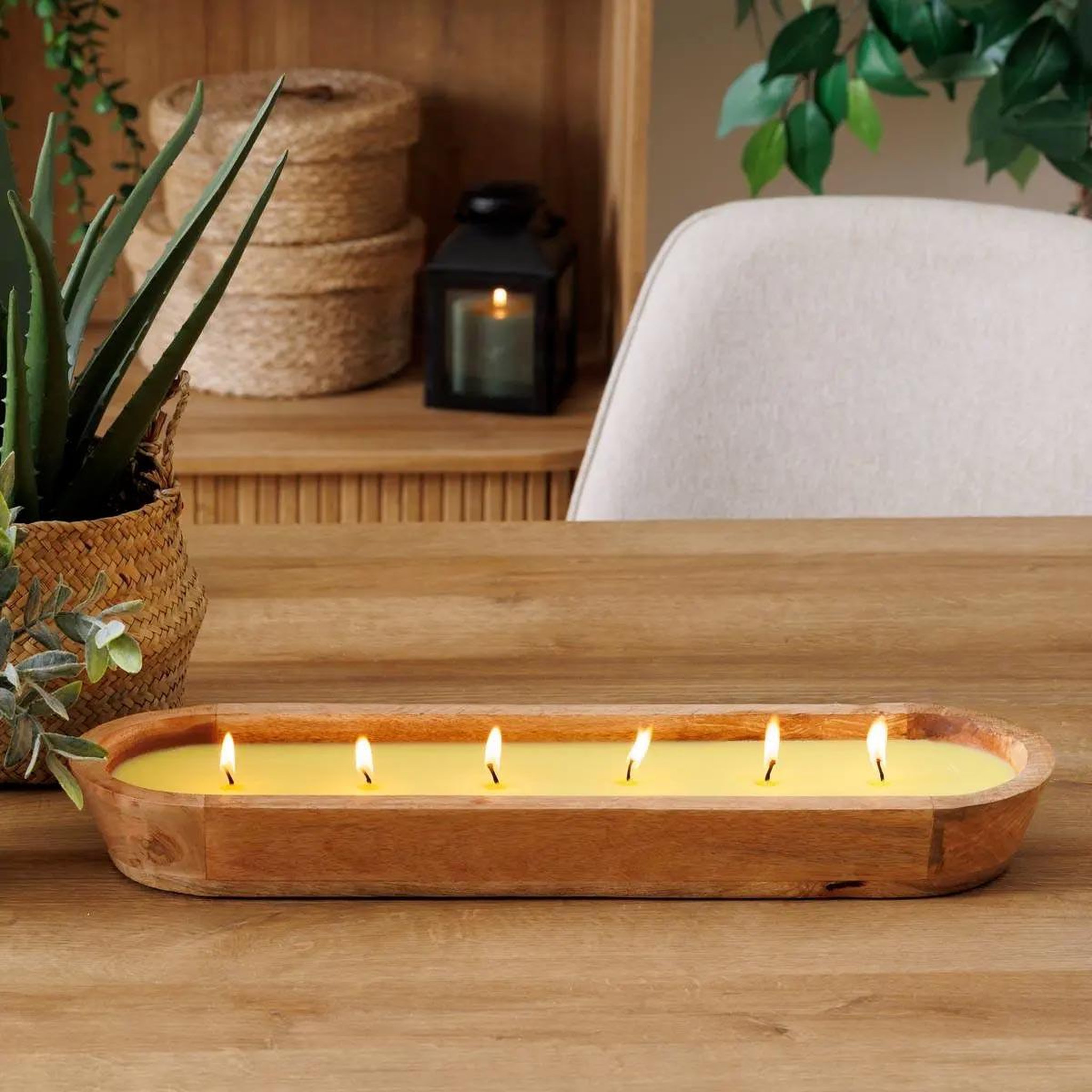 Voir la diapositive 2 : ATMOSPHERA Bougie Parfumée en Bois  Paola  900g Citronnelle