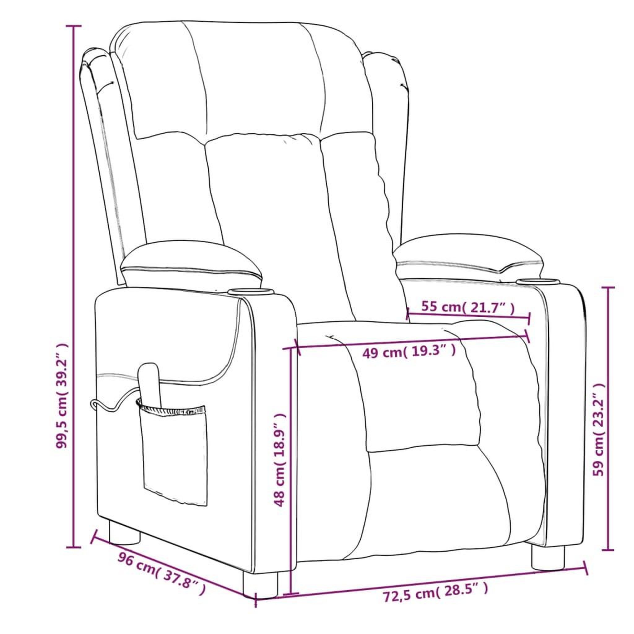 Voir la diapositive 6 : VIDAXL Fauteuil inclinable electrique Gris fonce Tissu