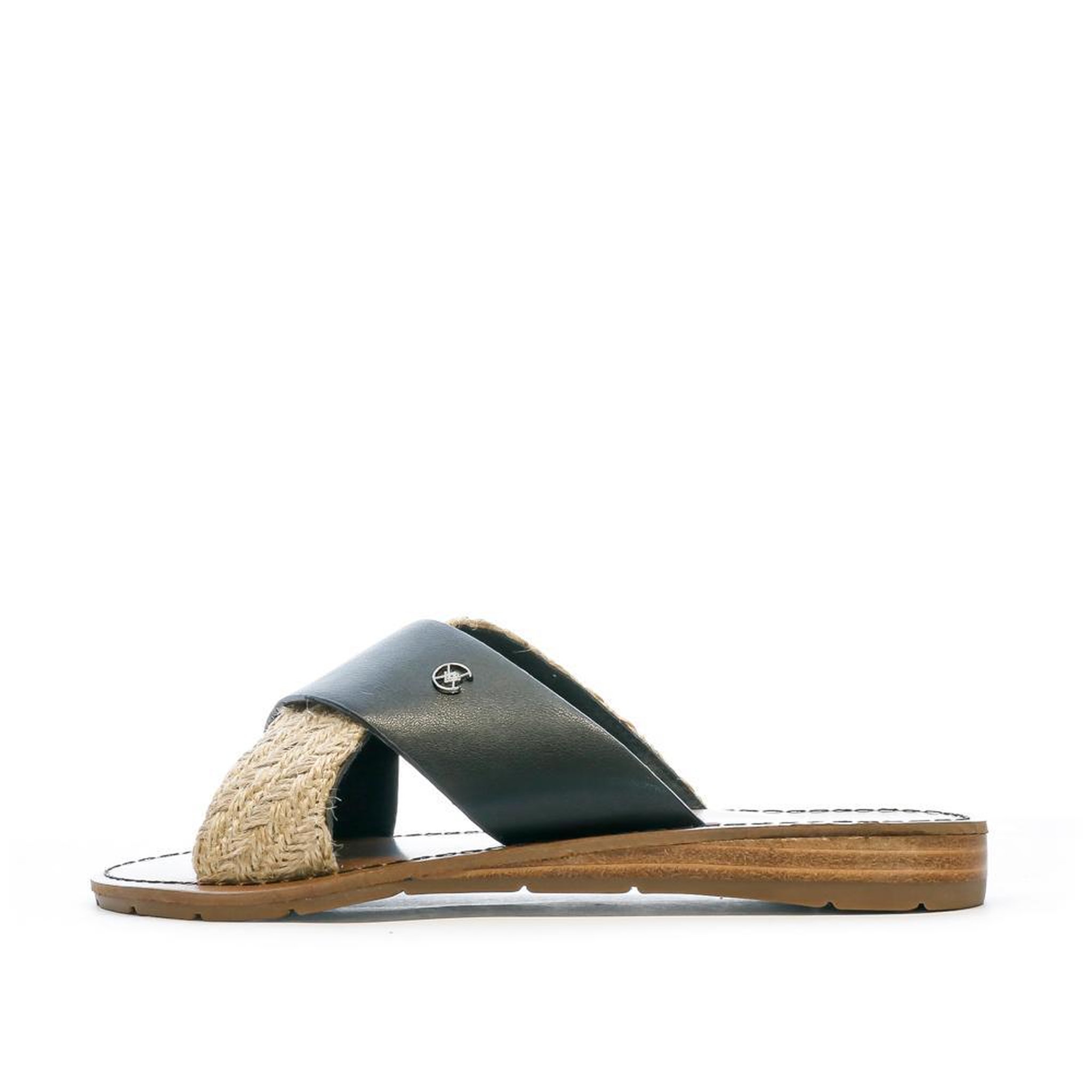 Voir la diapositive 1 : CHATTAWAK Claquettes Croisées Noires Femme Chattawak Brana
