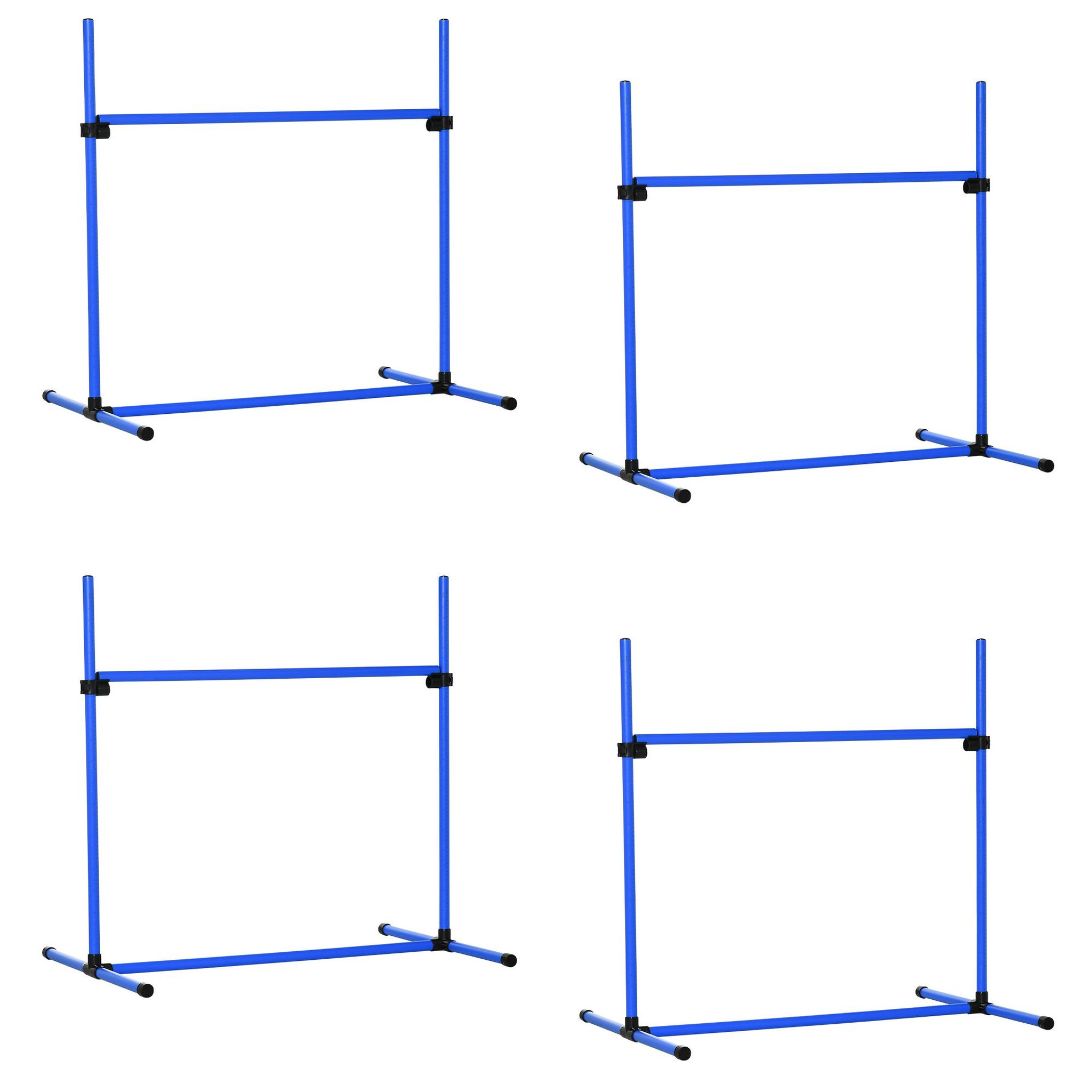 PAWHUT Agility sport pour chiens set de 4 obstacles professionnels avec système de maintien au sol sac transport fourni bleu noir