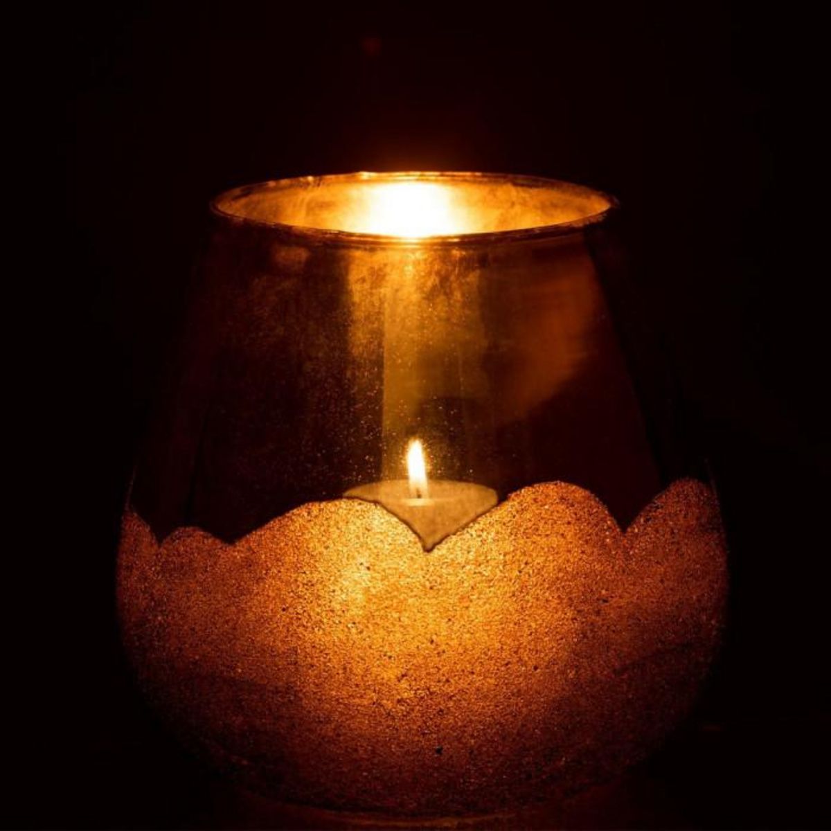 Paris Prix Photophore Design  Nevada  19cm Gris & Or