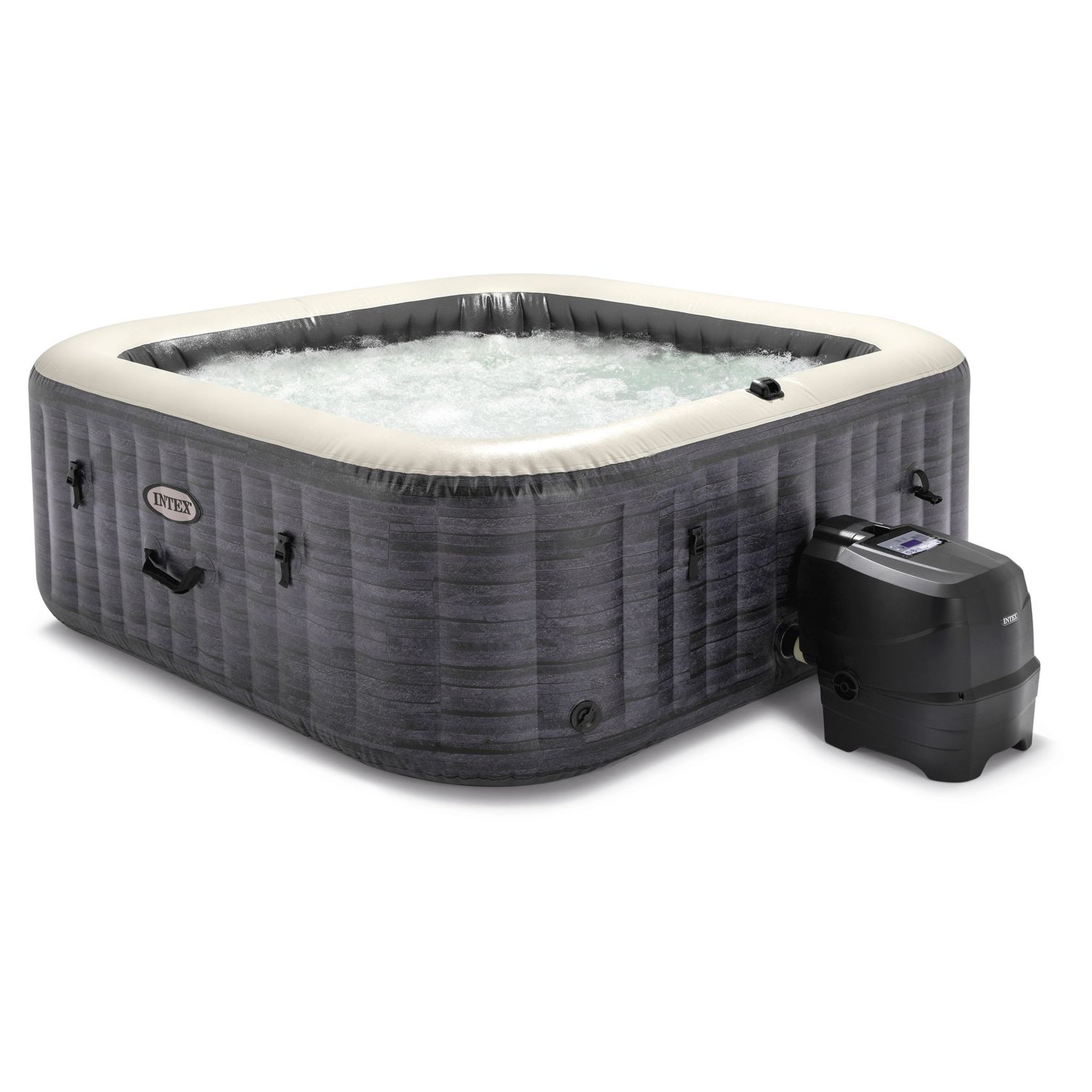 Voir la diapositive 1 : INTEX Spa gonflable carré - 2/4 places - Dim 1,73 m x 71 cm PURE SPA