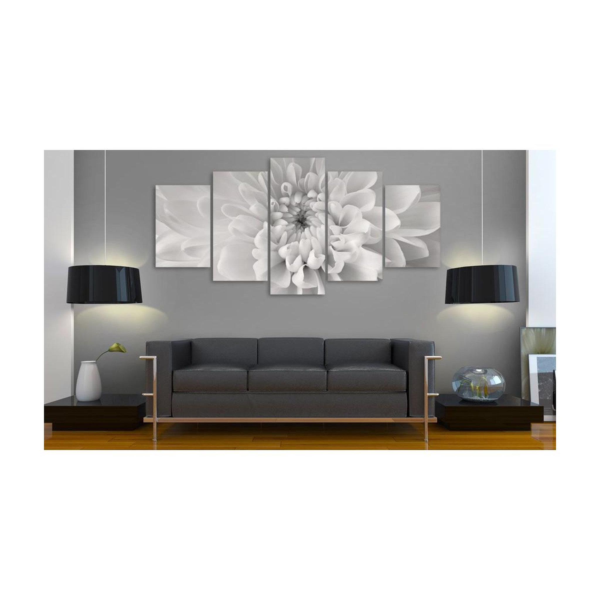 Voir la diapositive 2 : Paris Prix Tableau Imprimé  Dahlia en Gris