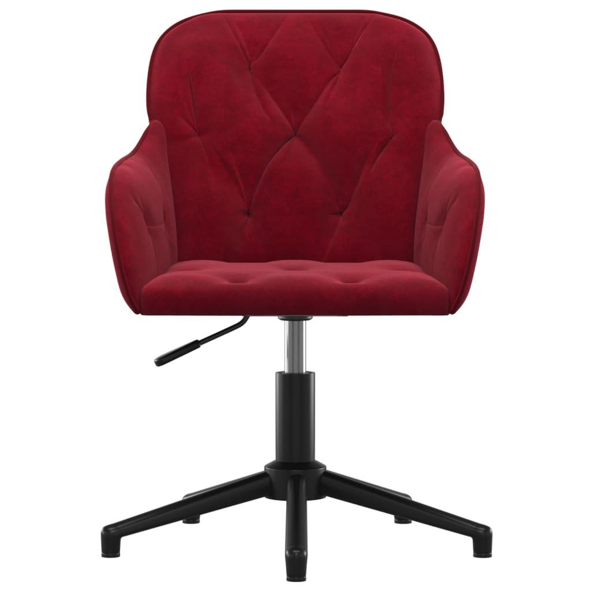 Voir la diapositive 3 : VIDAXL Chaise pivotante de bureau Rouge bordeaux Velours