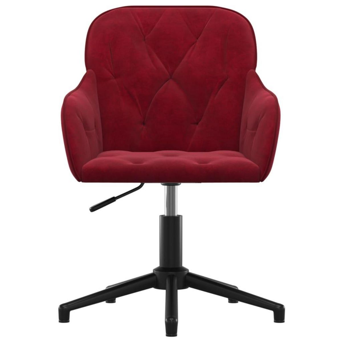 VIDAXL Chaise pivotante de bureau Rouge bordeaux Velours