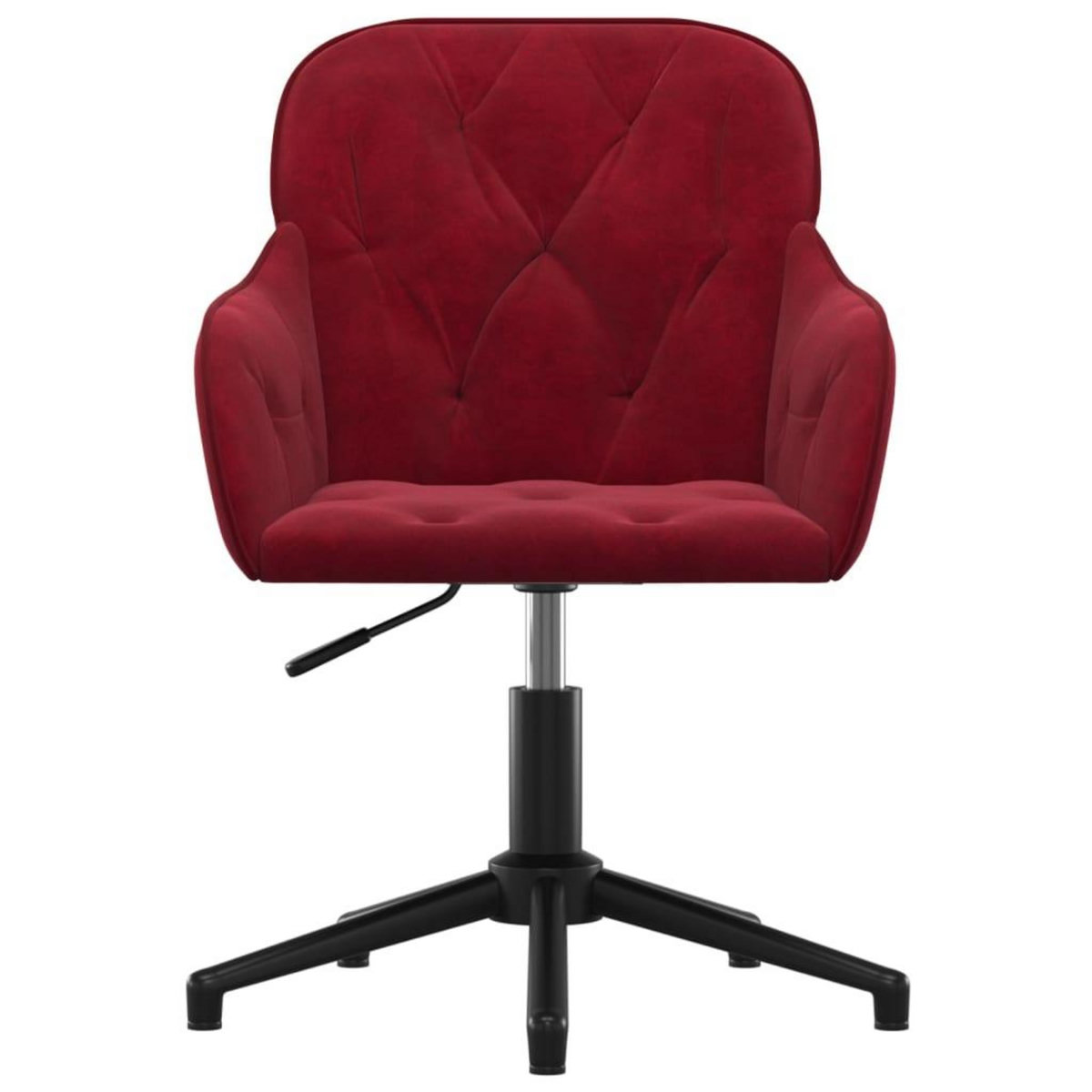 VIDAXL Chaise pivotante de bureau Rouge bordeaux Velours