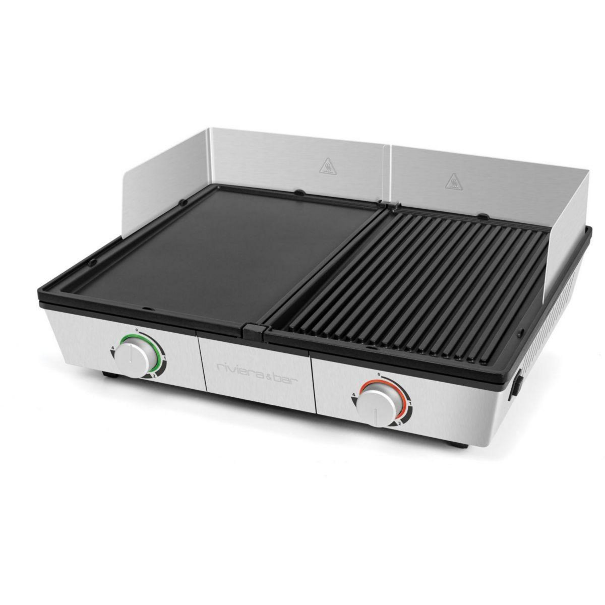 Riviera & Bar Plancha électrique PRO QPL800 inox 2 brûleurs à poser, 48x38 cm