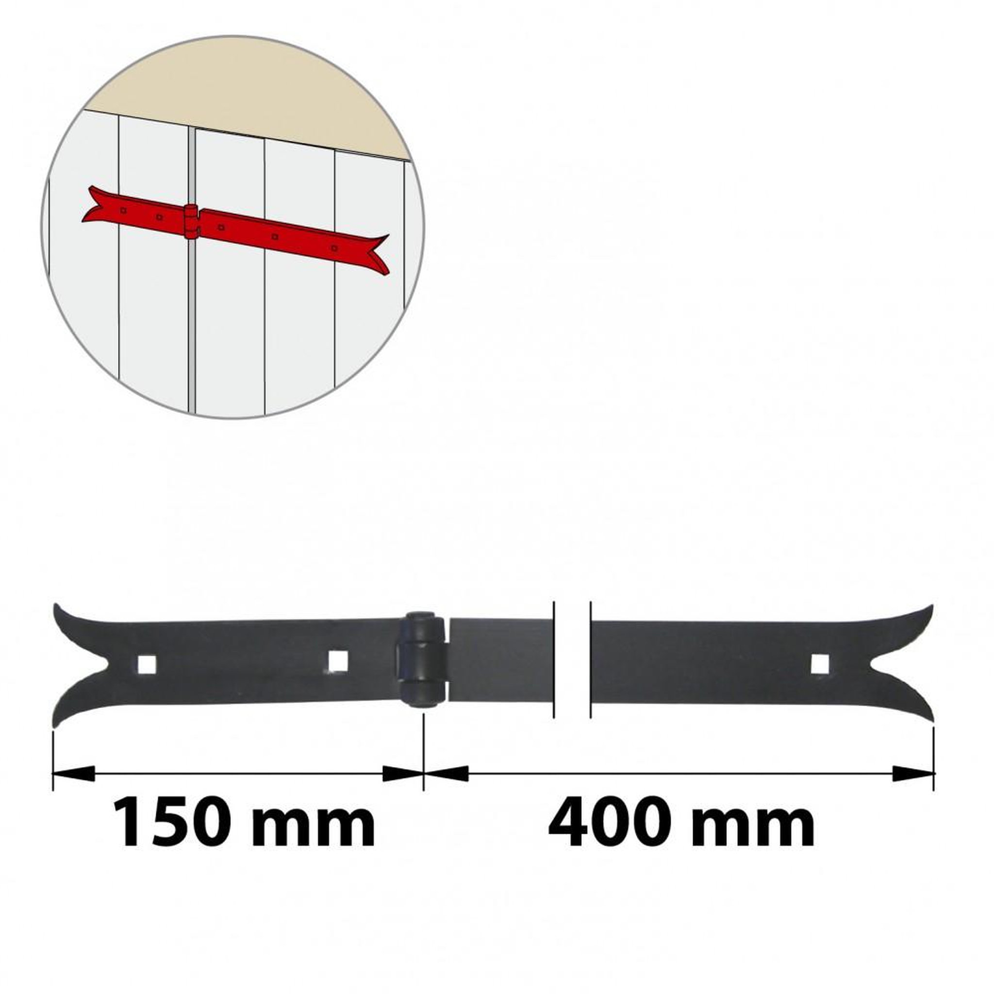 CENTRALE BRICO Charnière acier prépeint, H.35 x L.550 x P.20 mm