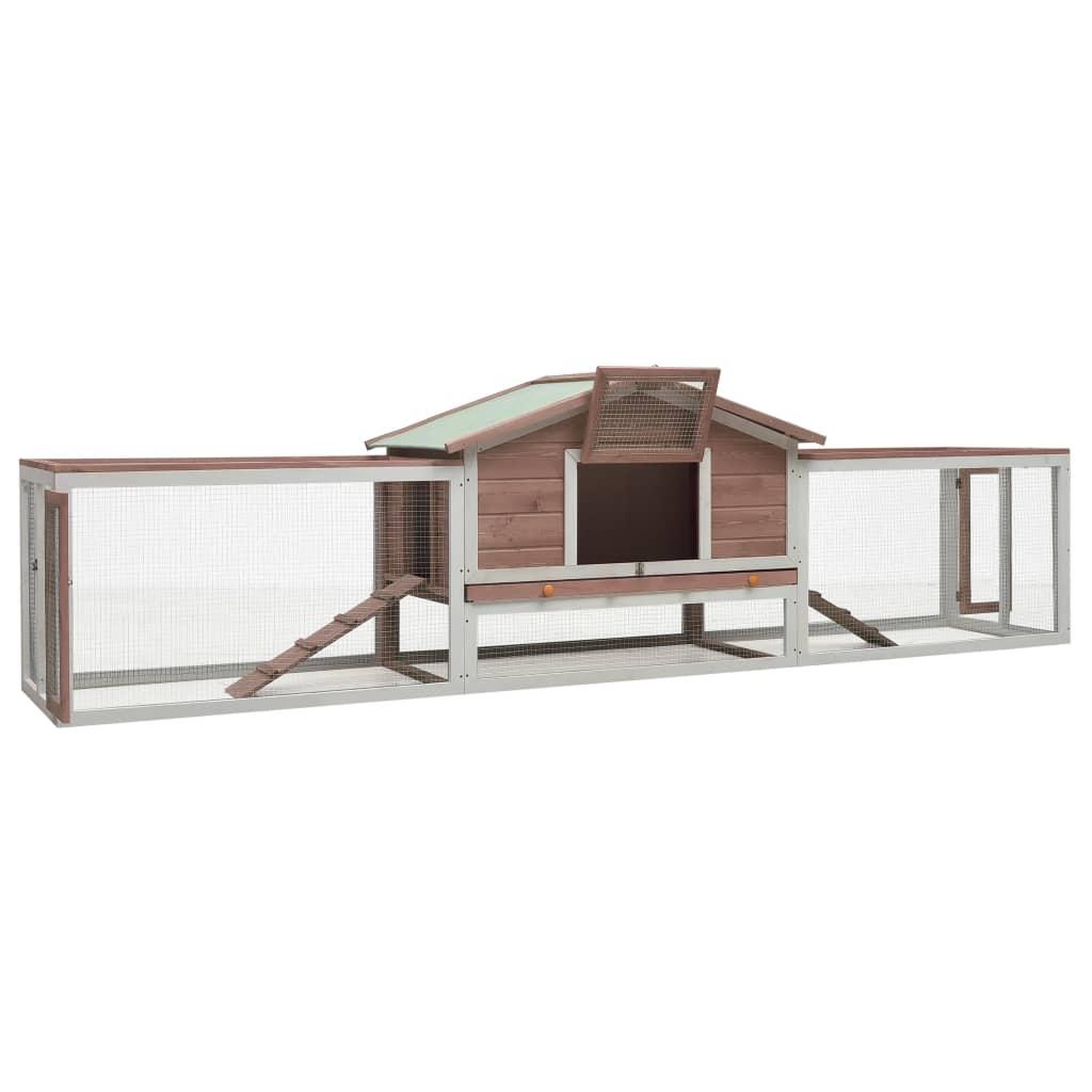 Voir la diapositive 2 : VIDAXL Clapier Moka 310x70x87 cm Pin massif et sapin