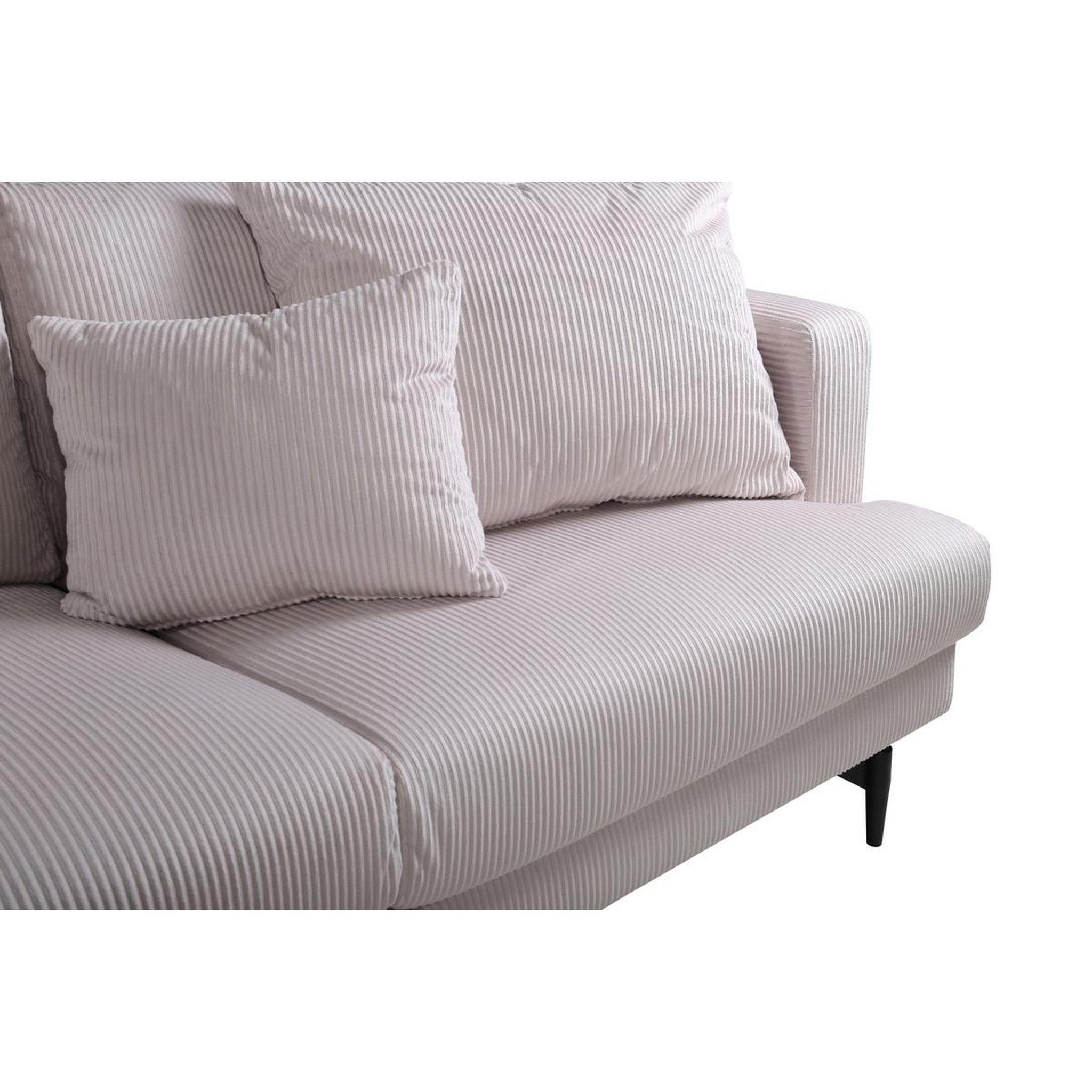 Voir la diapositive 5 : Paris Prix Canapé 3 places en velours côtelé  sofia  260cm beige