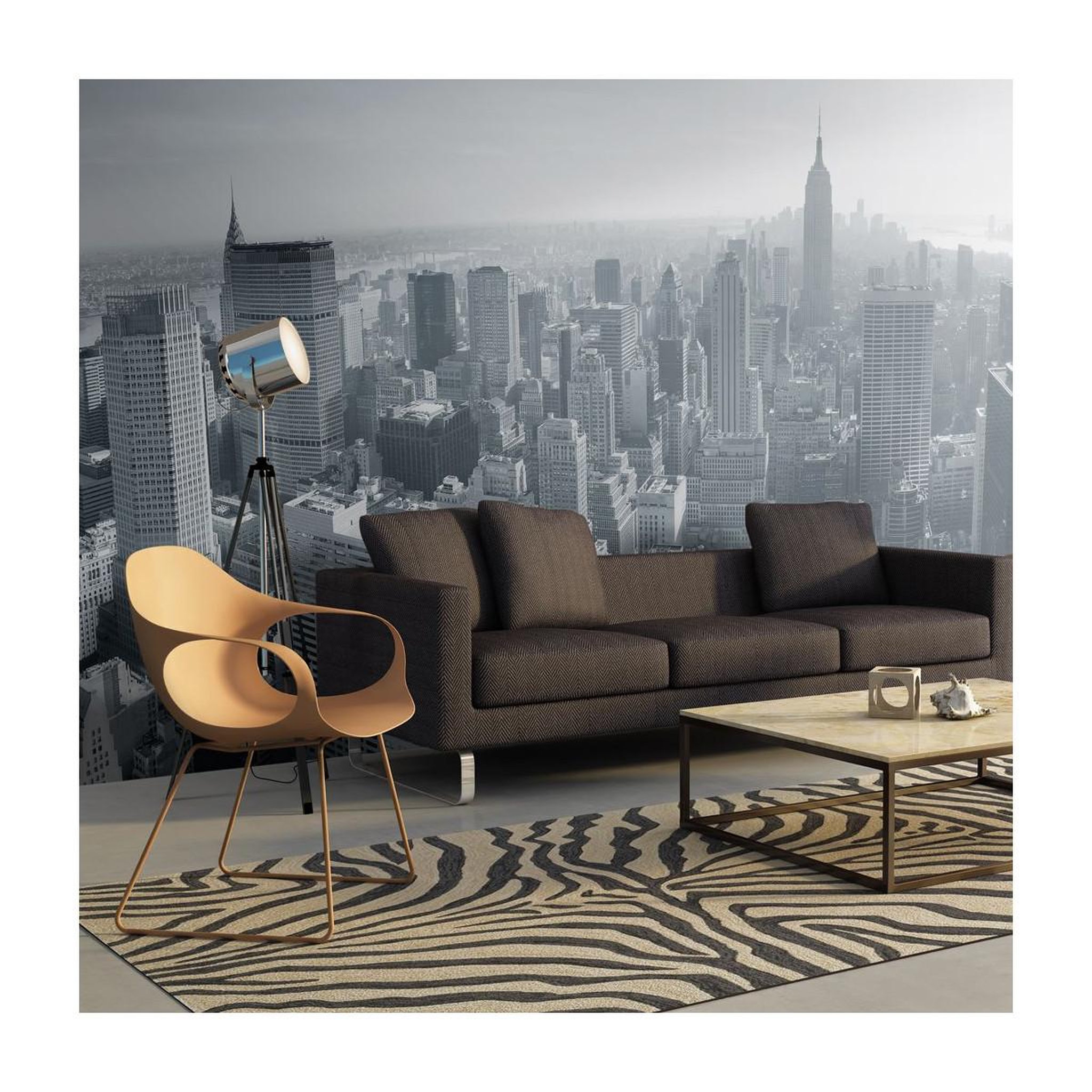Paris Prix Papier peint xxl  panorama de new york en noir & blanc  270x550cm