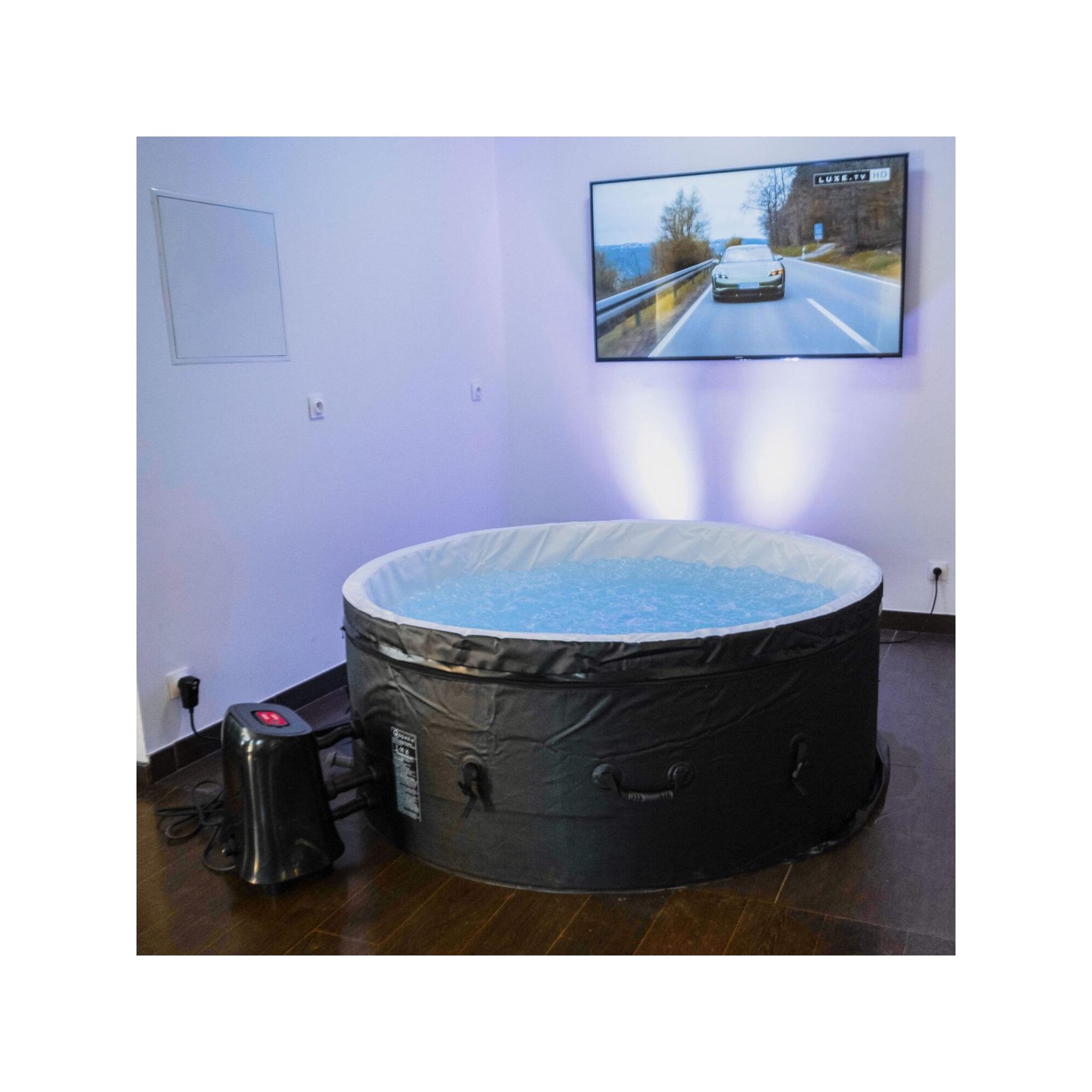 Voir la diapositive 4 : Ospazia Spa gonflable 4 places rond en paroi mousse - Ospazia - Diamètre : 180 cm - Filtre et bâche inclus