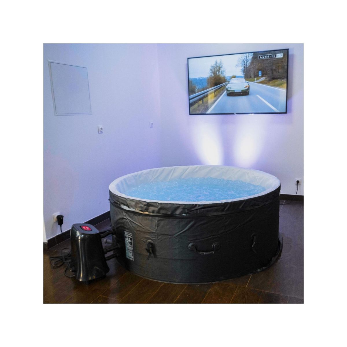 Ospazia Spa gonflable 4 places rond en paroi mousse - Ospazia - Diamètre : 180 cm - Filtre et bâche inclus